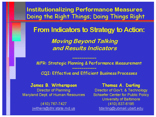 From Indicators to Strategy to Action