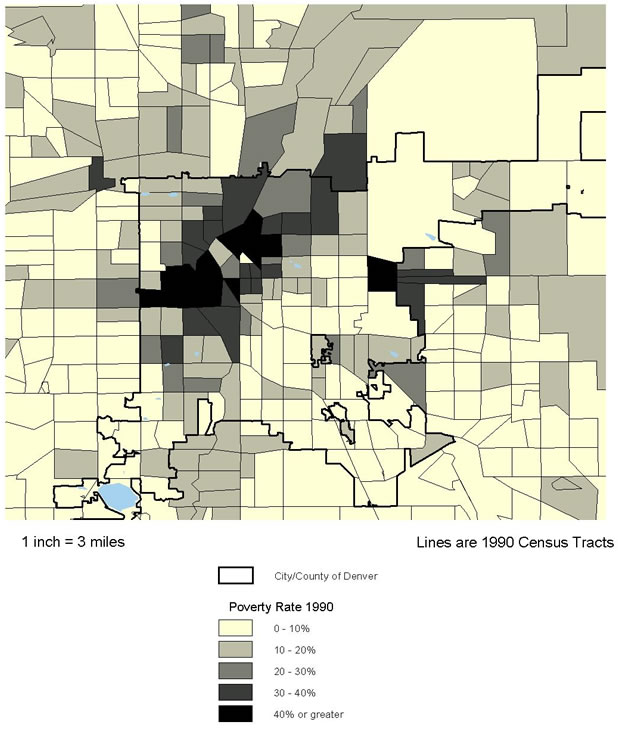 Figure 8.3 Denver County, CO. Poverty Rate 1990