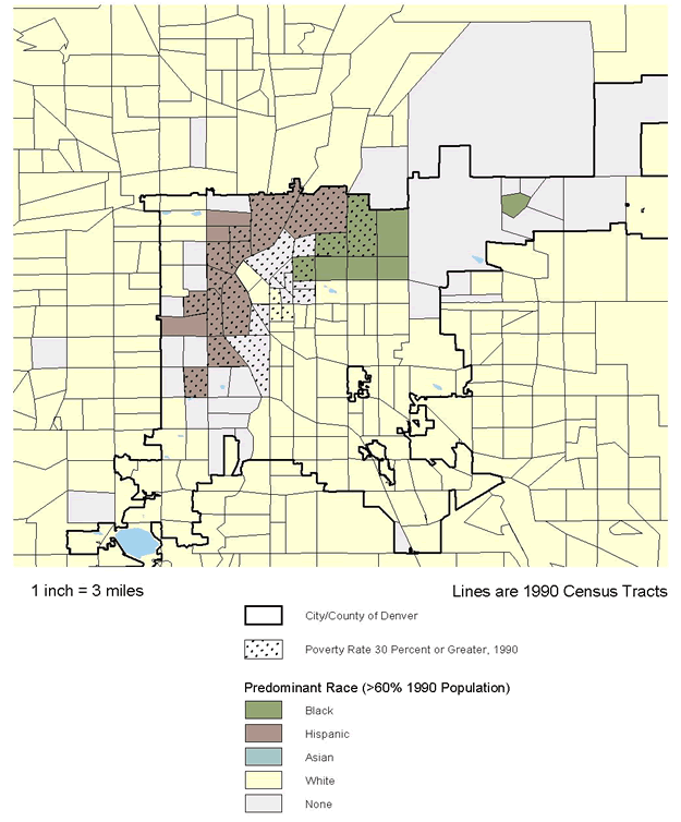 Figure 8.4: Denver County, CO. Predominant Race 1990