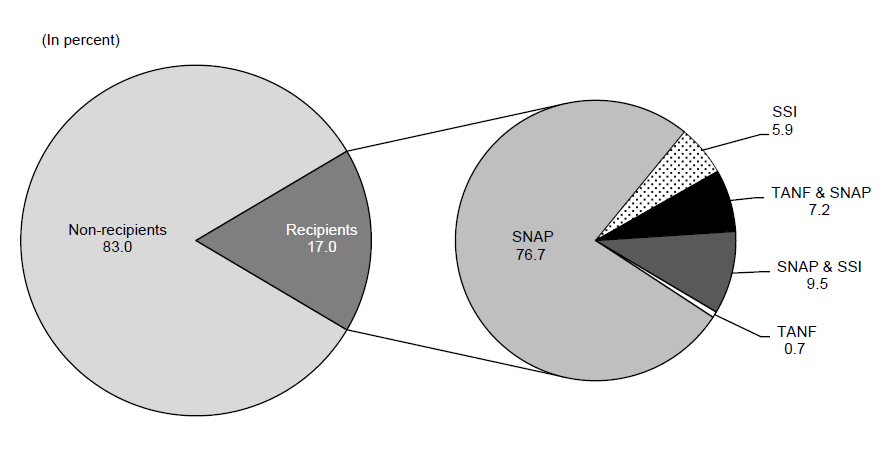 Percentage of Recipients Receiving Assistance from Multiple Programs – TANF, SNAP and SSI: 2012