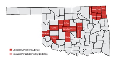 State map of Oklahoma.