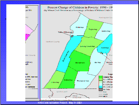 Percent Change of Children in Poverty: 1990-1996