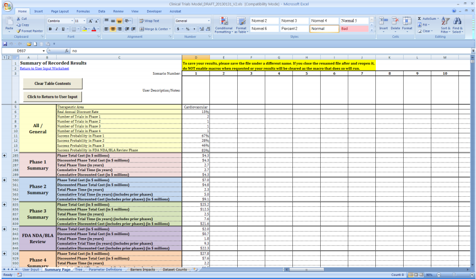 Figure C - 6: Results Screen