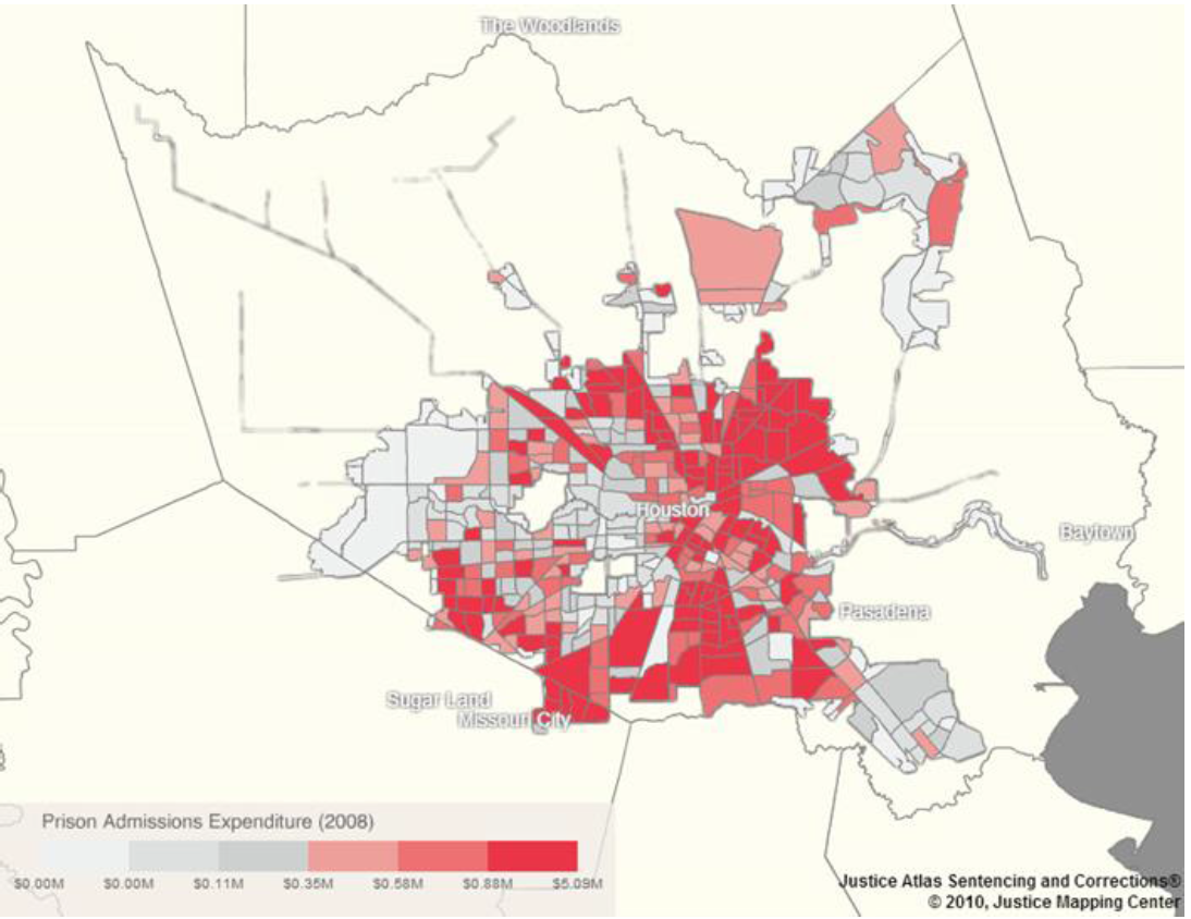  Incarceration Costs by Zip Code, Houston, 2008